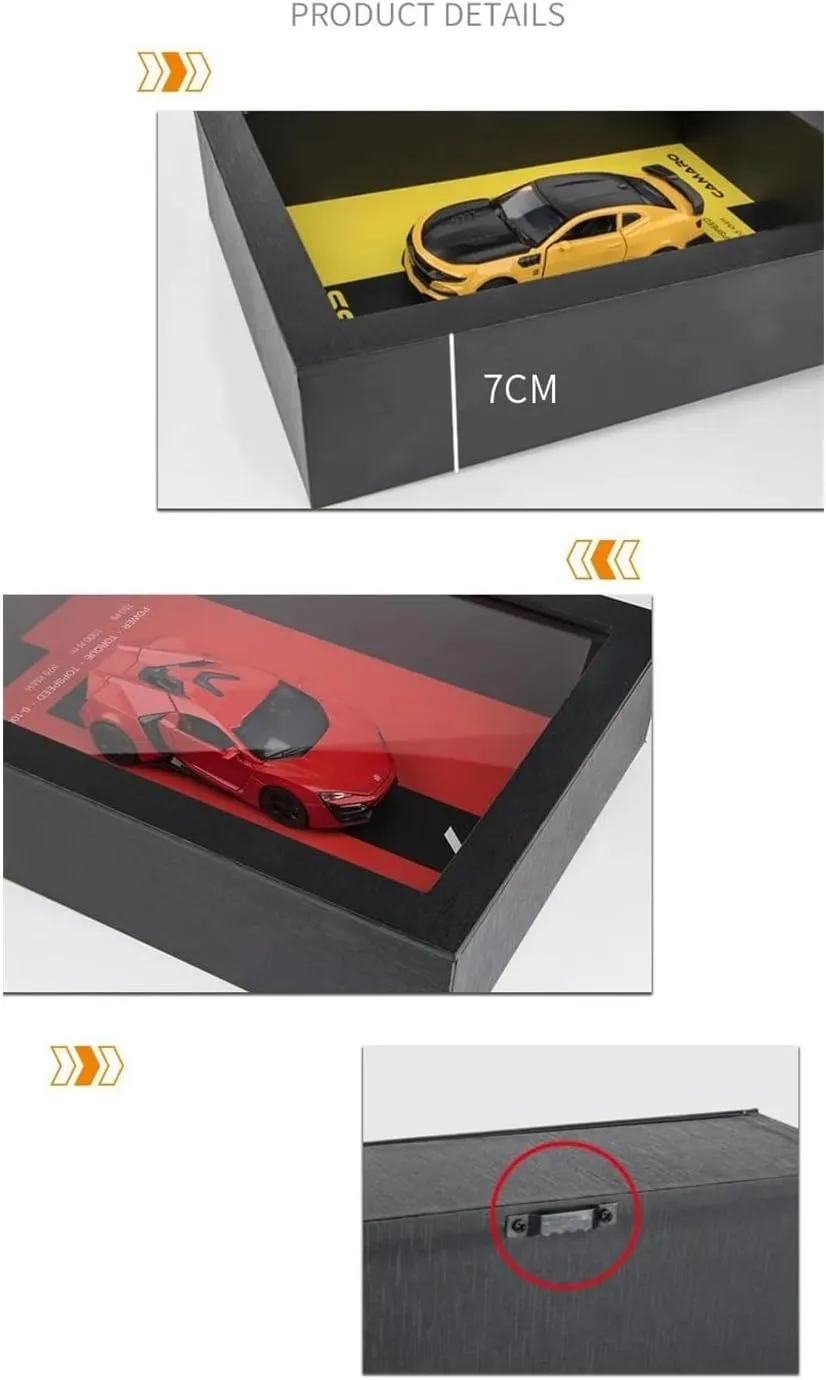 1 32 for Photo Frame Version Alloy Metal Sports Car Model Simulation 3D Racing Car Hanging Painting Decoration Simulation Vehicle Playset(White)
