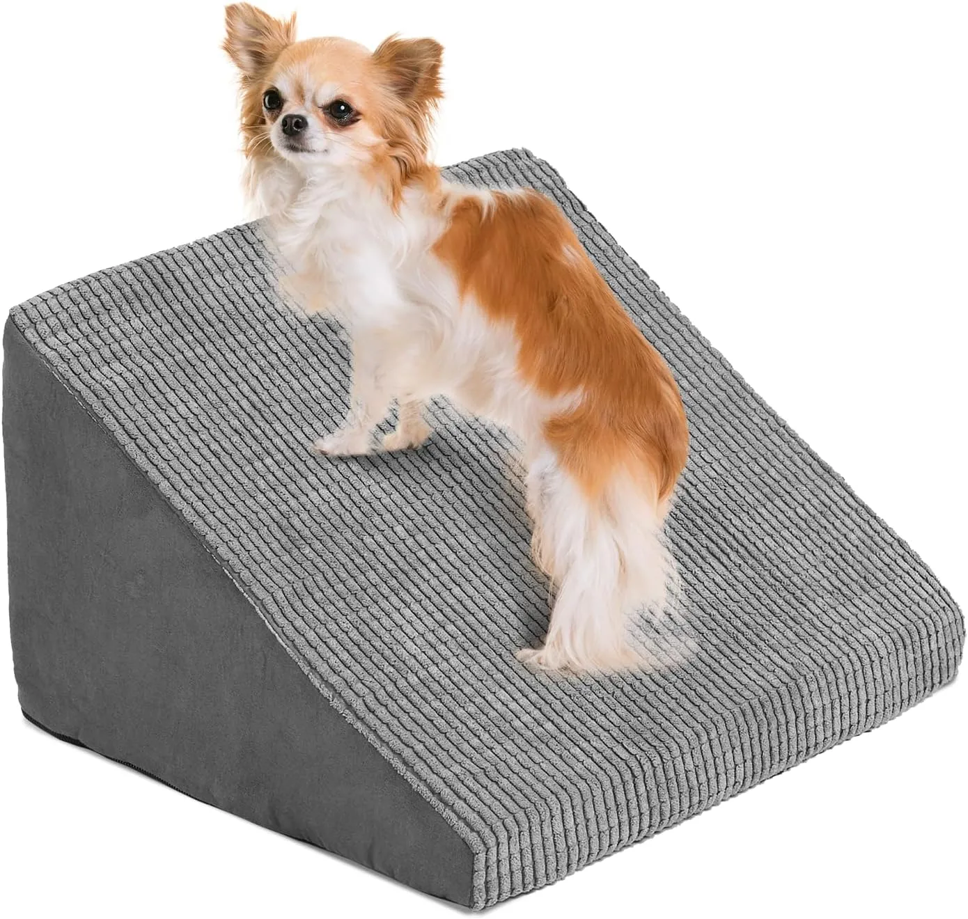 1 Pack Dog Ramps/Stairs for Stairs, Foam Pet Ramp Stairs for Any Staircase, Non-Slip Dog Pet Steps for Small Dogs, Stair Ramp for Injured Dogs and Older Cats with Anti-Slip Strip