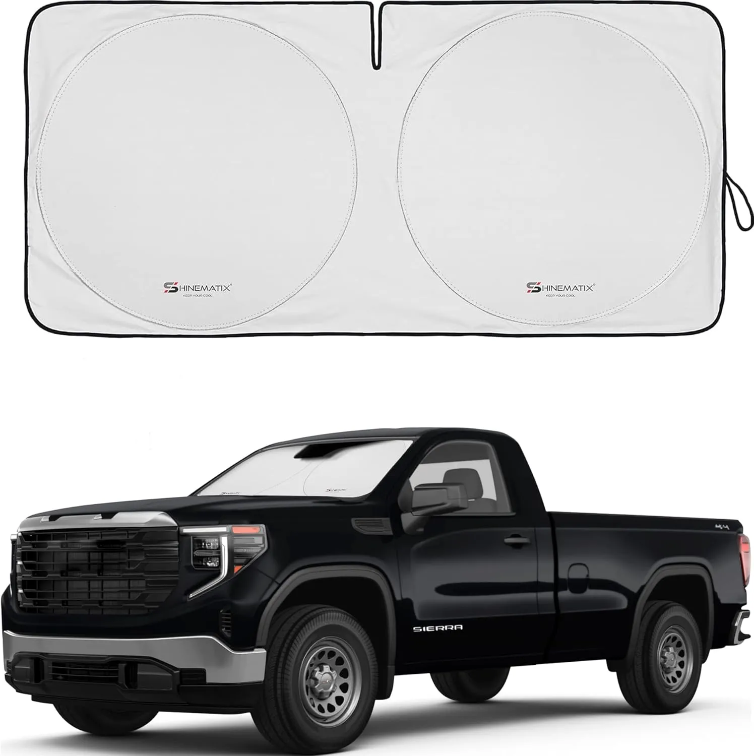 1-Piece Windshield Sunshade Foldable Car Front Window Sun Shade for Most Cars SUV Truck - Best Heat Shield Auto Reflector Cover - Blocks Max UV Rays & Keeps Your Vehicle Cool - Large Fit