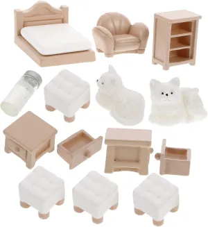 1 Set Miniature Dollhouse Furniture DIY Kit with and Table for Creative Decor for Enhancing Imagination and Hands Learning Dollhouse Scenarios