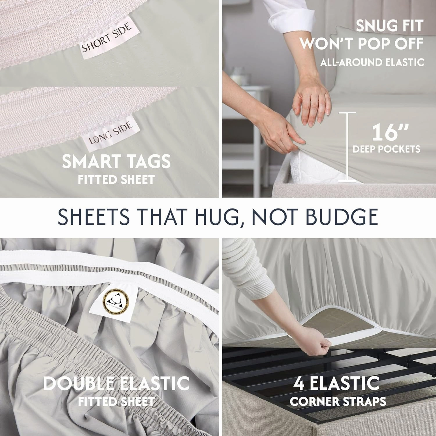 100% Egyptian Cotton Percale Sheets King Size - Genuine Luxurious 400 Thread Count - Naturally Crisp, Breathable, Skin-Friendly & Cooling - Softer After Each Wash - Oeko-TEX Certified Giza