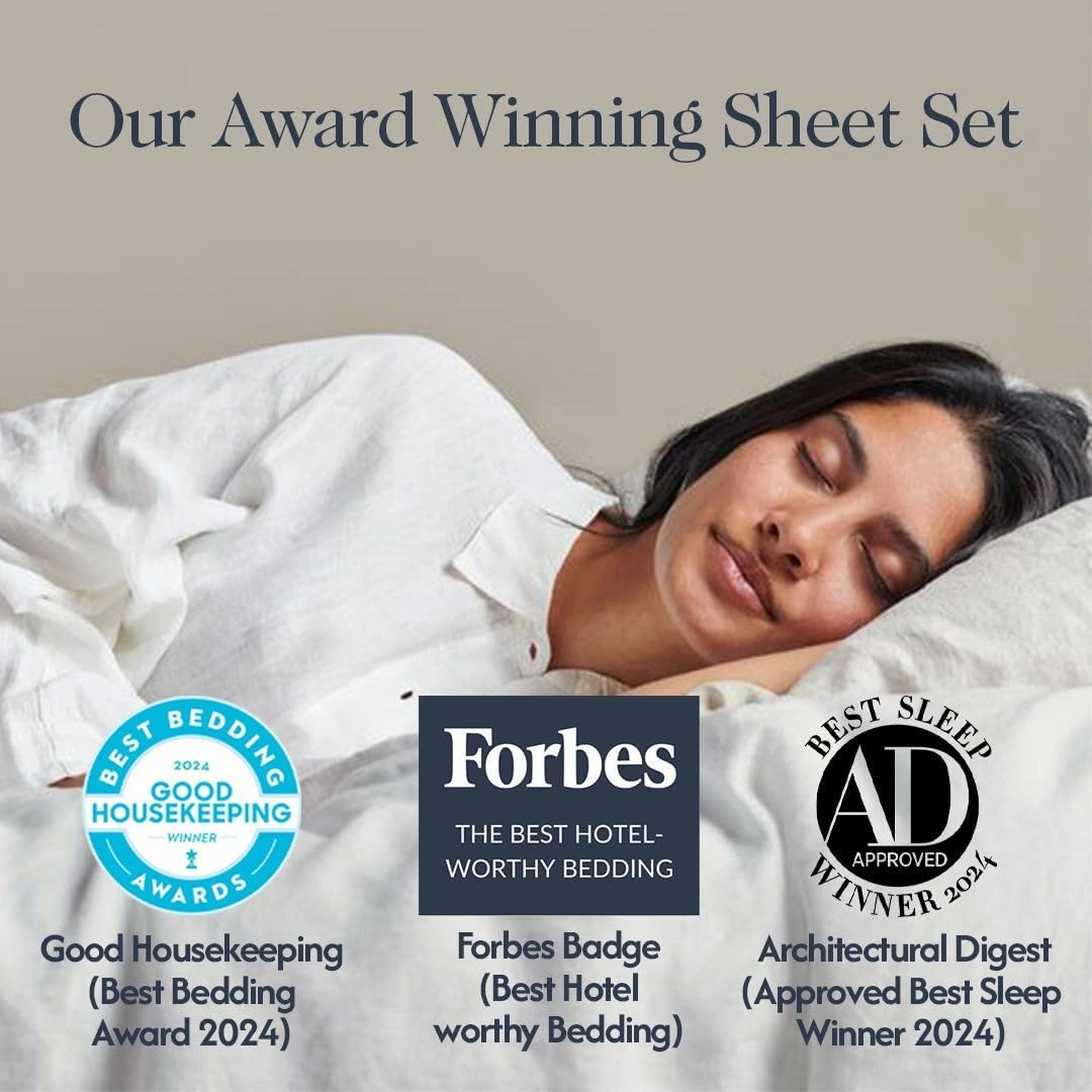 100% Egyptian Cotton Percale Sheets King Size - Genuine Luxurious 400 Thread Count - Naturally Crisp, Breathable, Skin-Friendly & Cooling - Softer After Each Wash - Oeko-TEX Certified Giza