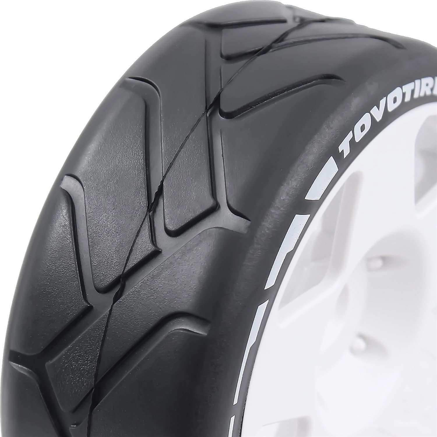 100mm 1/8 RC On-Road tire and Hard wheels Rim set 17mm Hex For 1/7 1/8 RC Rally Drift Car HPI VRX WR8 HSP Hobao Kyosho ARRMA Redcat Losi KM Citroen C3 Pegasus Mustang CNE Racing Car W50 (White)