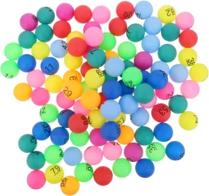 100pcs Colorful Numbered Bingo Balls for Raffle Games, Party Decorations, and Bingo Supplies - Multi-Color 1-100 Number Balls for Bar Parties, Birthdays, and Events Raffles