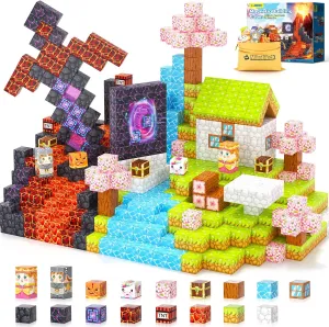 100PCS Magnetic Blocks - 1" Magnetic Building Blocks Toddler Outdoor Toys for Kids Ages 4-8 8-12 Magnet Tiles STEM Sensory Montessori Kids Toys for 3  Year Old Boys Girls Christmas Birthday Gifts