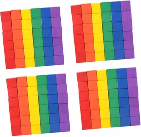 100pcs Craft Blocks Wooden Square Cubes DIY Cube Puzzle Tiles for Crafts