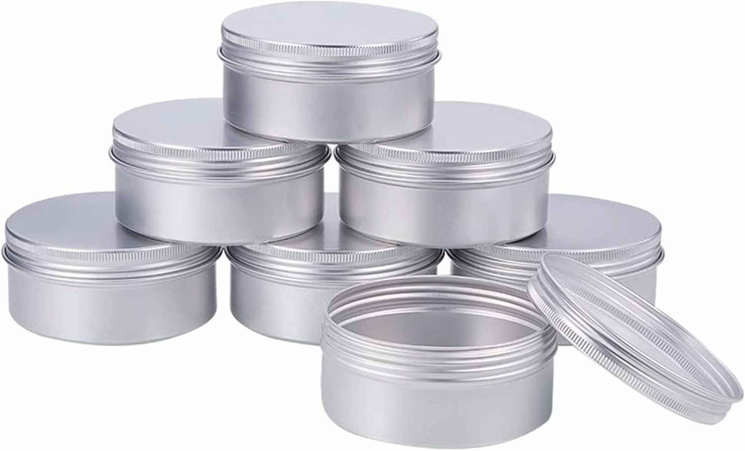 10 Packs 5 Oz 150ml Round Tin Cans Aluminum Tin Screw Top Lid Metal Steel Tins Empty Cosmetic Sample Container Storage Organization for DIY Salve Crafts Spices Candies Tea Accessories
