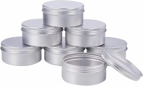 10 Packs 5 Oz 150ml Round Tin Cans Aluminum Tin Screw Top Lid Metal Steel Tins Empty Cosmetic Sample Container Storage Organization for DIY Salve Crafts Spices Candies Tea Accessories