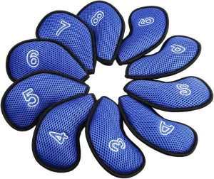 10Pcs/Pack New Meshy Golf Iron Covers Set Golf Club Head Cover Fit Most Irons
