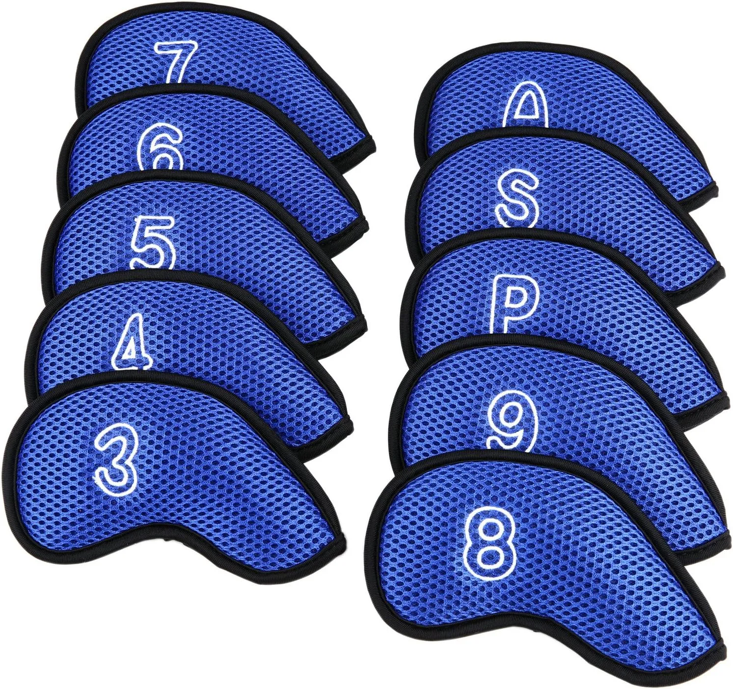 10Pcs/Pack New Meshy Golf Iron Covers Set Golf Club Head Cover Fit Most Irons