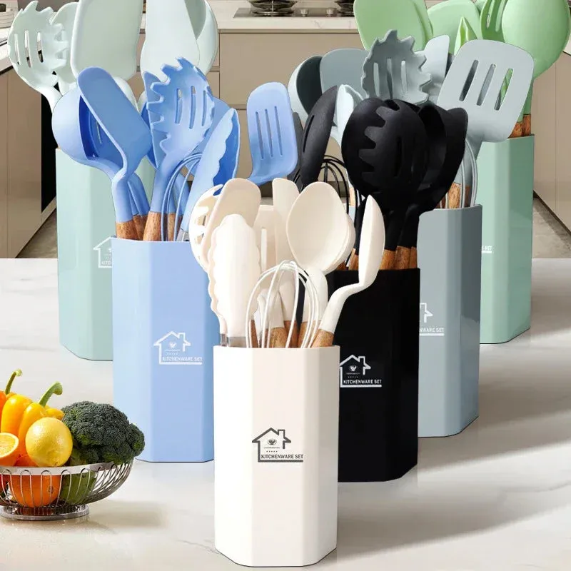 11 Piece Silicone Cooking Utensil Set Food Grade Practical Kitchenware