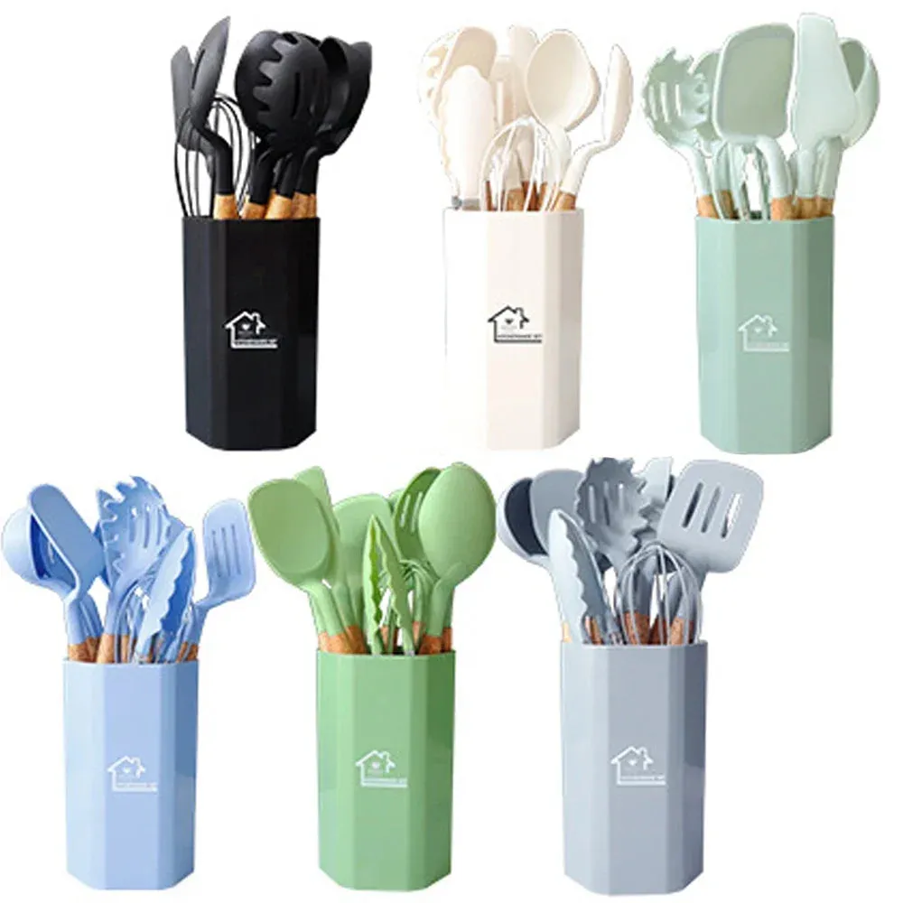 11 Piece Silicone Cooking Utensil Set Food Grade Practical Kitchenware