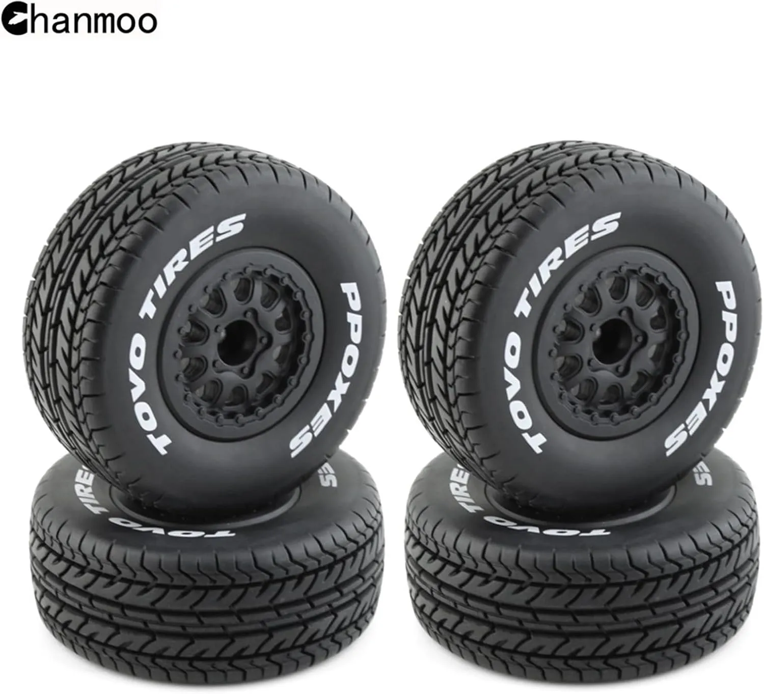 1/10 RC Short Course Truck Wheels and Tires with 12mm Hex 1:10 Scale Off Road Tyres for 1/10 RC Off-Road Car Traxxas TRX4 Slash Arrma Losi Tenacity Vkar 10sc Hpi RC Buggy Car 4PCS (D Tires)