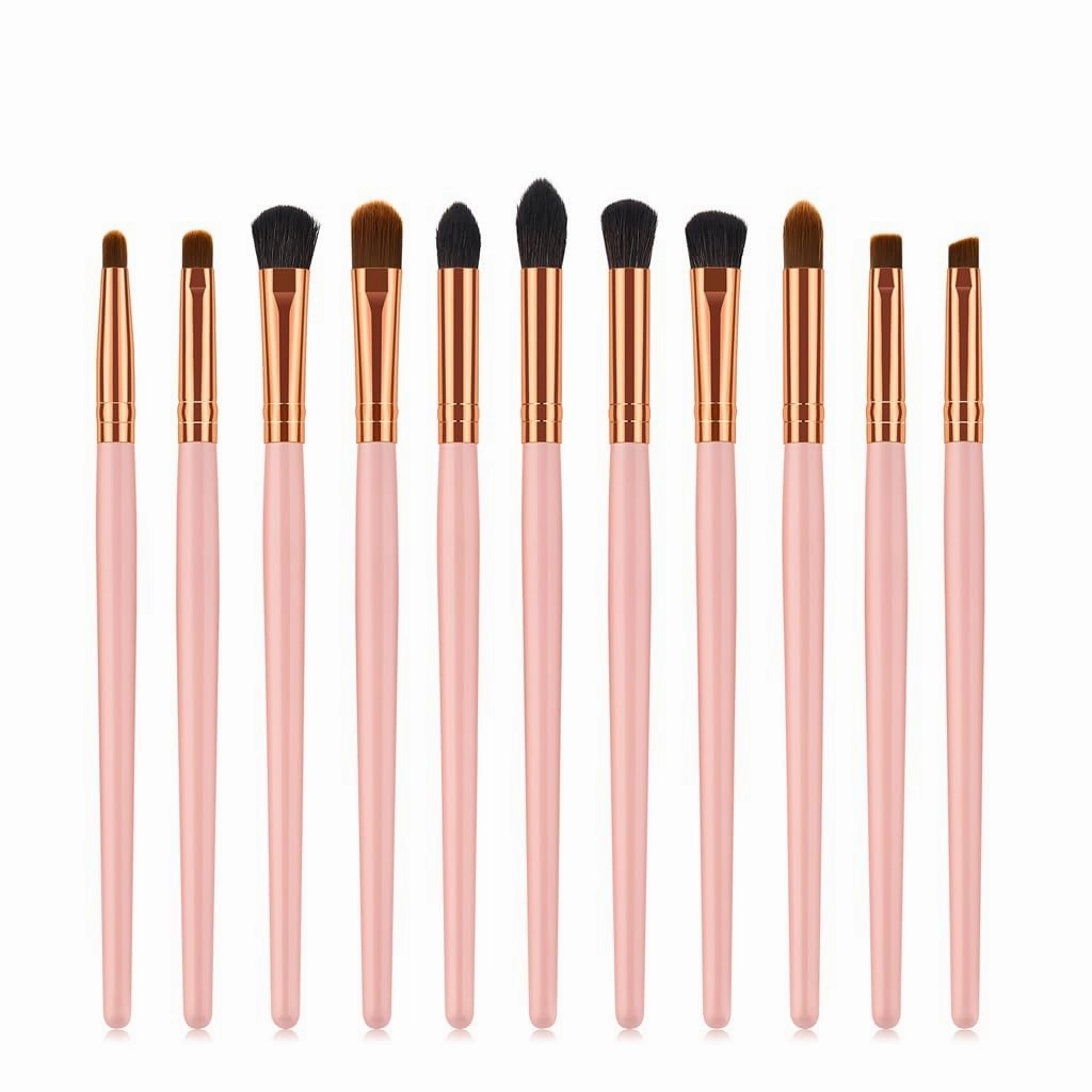 11 x makeup brush eye set eye shadow eyebrow brush wood handle powder gold makeup tool