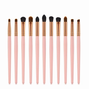 11 x makeup brush eye set eye shadow eyebrow brush wood handle powder gold makeup tool