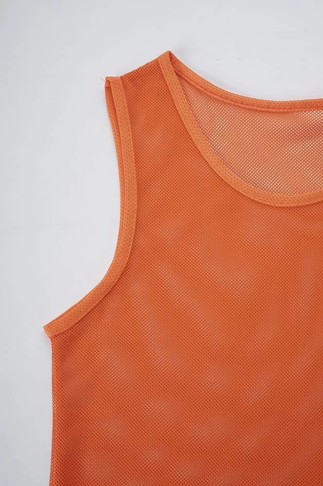 12 Pack(1-12) Numbered Jerseys/Soccer Bibs/Scrimmage Pinnies/Team Training Vest for Adult Youth Kids.
