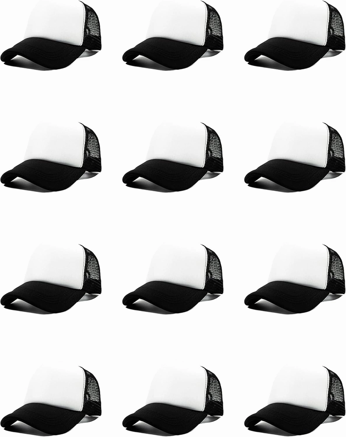 12 Pack Sublimation Hats for Men Blank Trucker Hats Bulk Snapback Mesh Women Baseball Caps DIY Custom 18 Colors