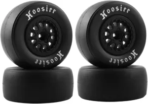 12mm Hex Wheels and Tires 1/10 Racing Short Course Truck Slick Tires OD 105mm Rubber Tires for 1/10 TRAXXAS Slash ARRMA Senton LOSI RC Truck Upgrade Parts (4PCS)