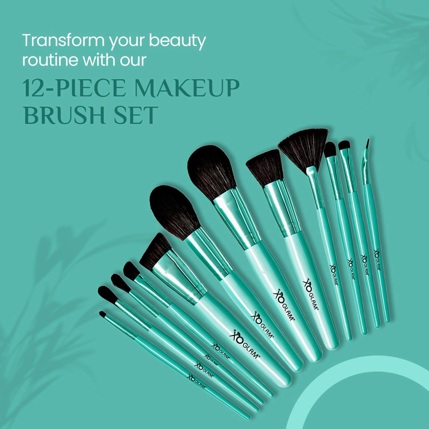 12Pcs Eye See You Blue Makeup Brush Set Premium Synthetic Blending Powder Buffer Concealer Contour Crease Eyeshadow Smudge Highlighter Detail Cosmetics Brushes