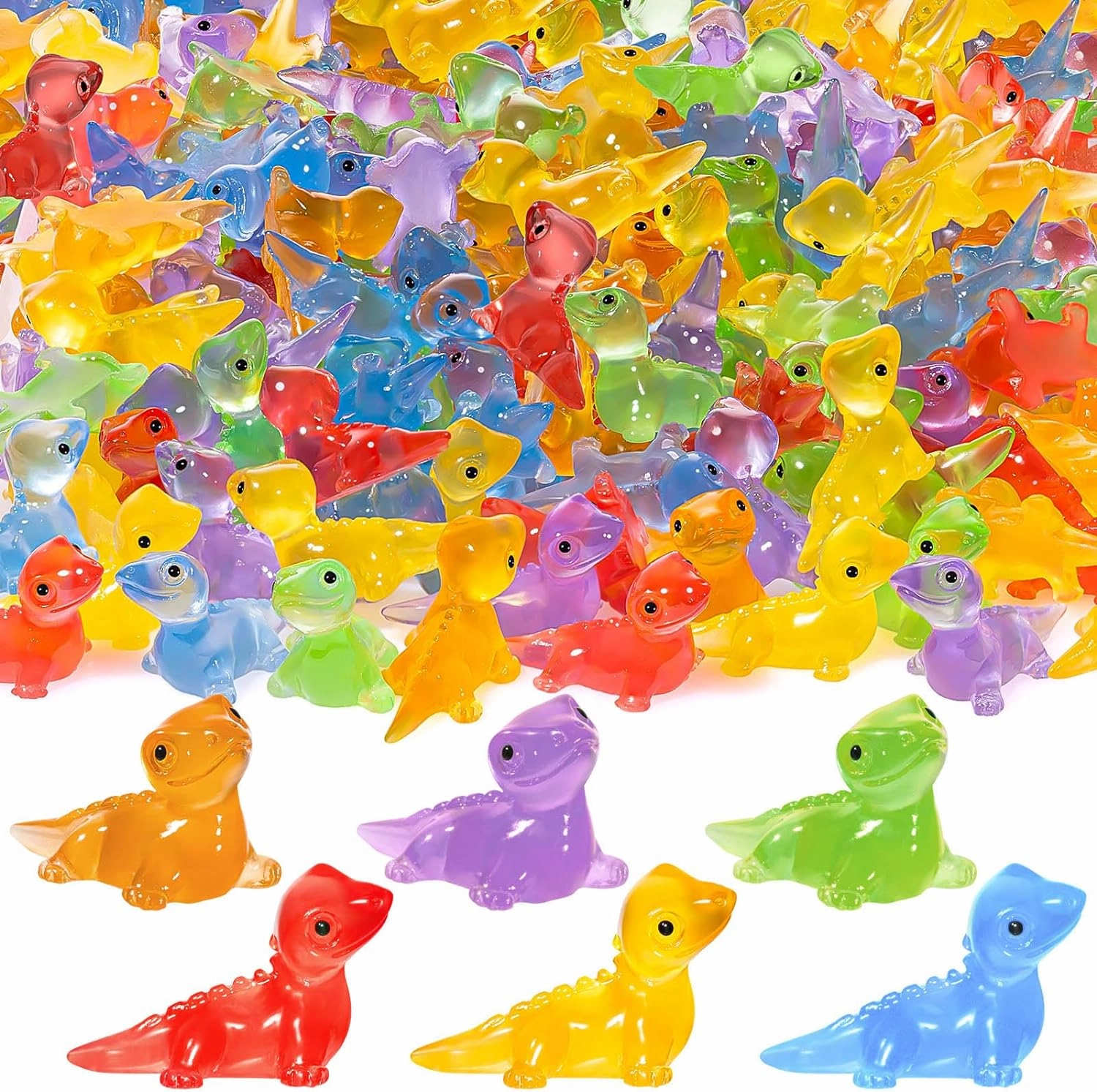 144PCS Luminous Mini Resin Lizards Cute Lizard Figures Glow in The Dark, Tiny Lizards Animal Miniature for DIY Micro Moss Landscape Crafts Dollhouses Potted Plants Hidden Games