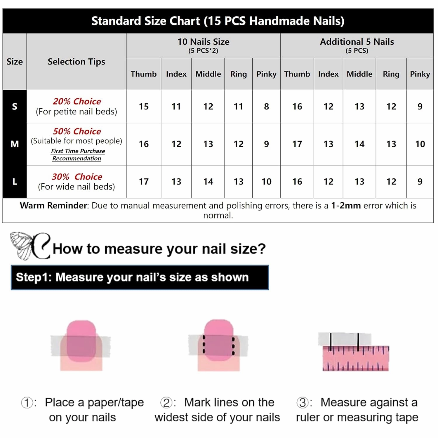 15 PCS Handmade Acrylic Press On Nails French Nails Press On Nails Medium Almond Pink Nails Luxury Press On Nails 3D Press On Nails Women Gifts Reusable Press On Nails COOLYOUNG Nails, Size L