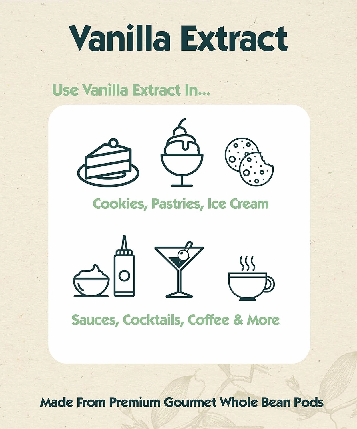 16 oz Pure Vanilla Extract - 100% Real Vanilla Extract - For Cooking, Drinks & Desserts - 100% Vegan, Sugar Free & Kosher - Non-GMO & Gluten-Free - Native Vanilla