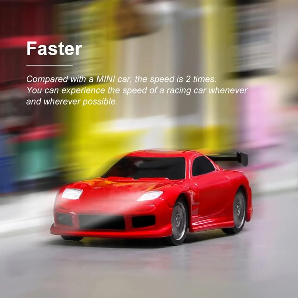 1:76 Turbo Racing Scale RC Sport Car, Table Racing Remote Control Mini Model Car Full Proportional RTR Kit Toys (C71red)