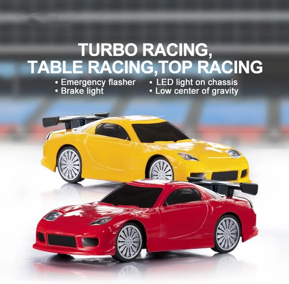 1:76 Turbo Racing Scale RC Sport Car, Table Racing Remote Control Mini Model Car Full Proportional RTR Kit Toys (C71red)