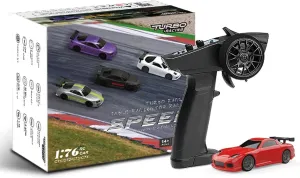 1:76 Turbo Racing Scale RC Sport Car, Table Racing Remote Control Mini Model Car Full Proportional RTR Kit Toys (C71red)