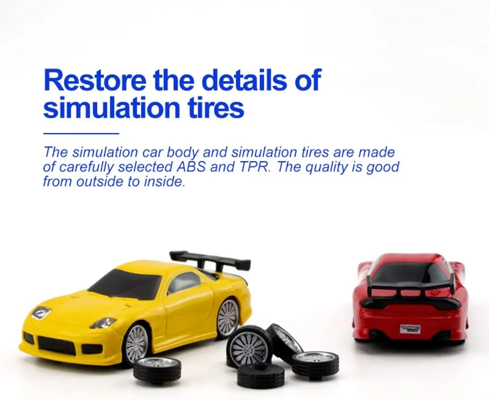 1:76 Turbo Racing Scale RC Sport Car, Table Racing Remote Control Mini Model Car Full Proportional RTR Kit Toys (C71red)