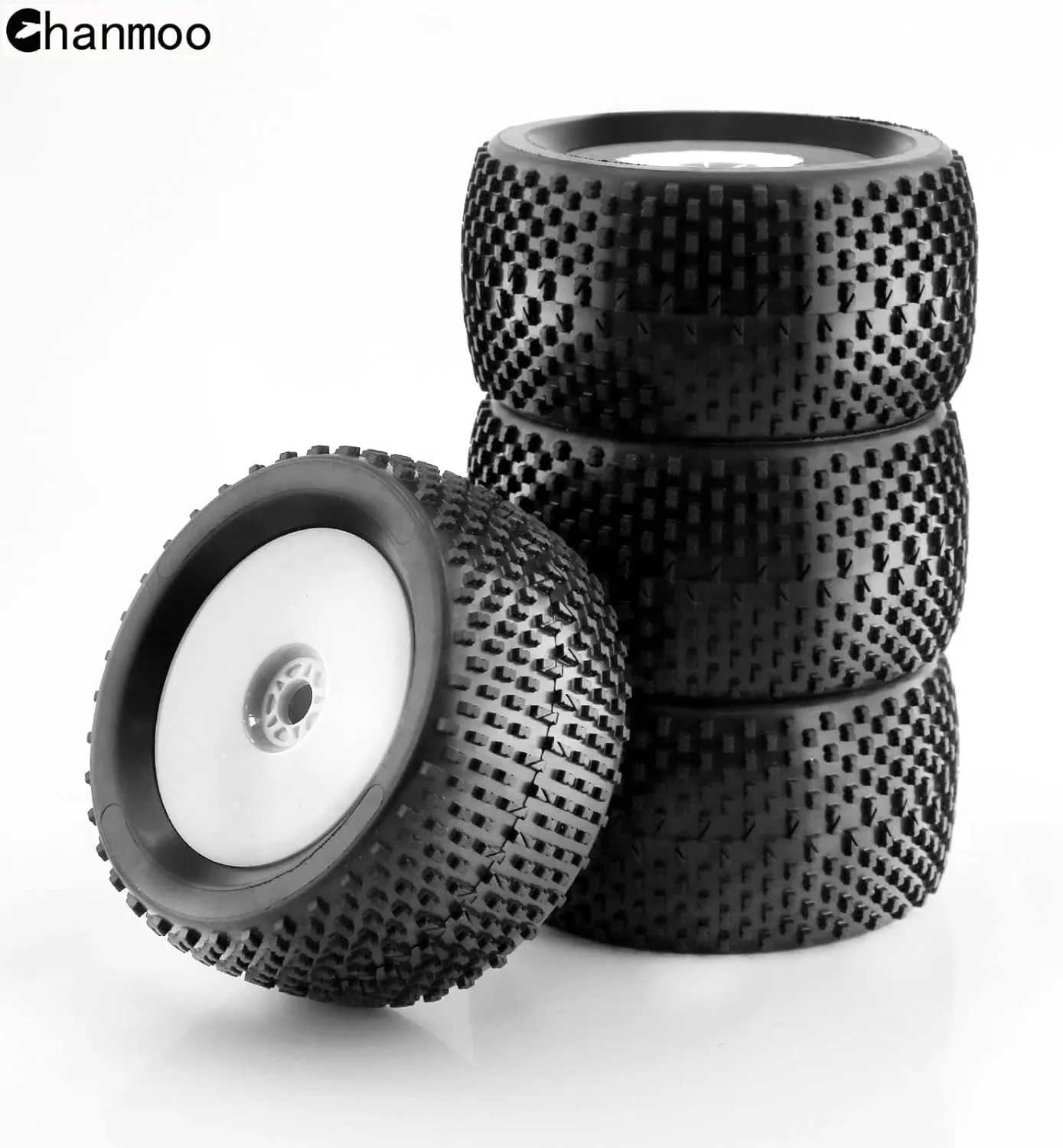 1/8 RC Off Road Racing Truck Tires And Wheels 17mm Hex Rubber Buggy Tyres OD 140mm For 1:8 Scale Monster Truck Car Arrma Typhon 6S Talion 4WD HPI HSP BAZOOKA CAMPER Kyosho TRAXXAS 4PCS (White)