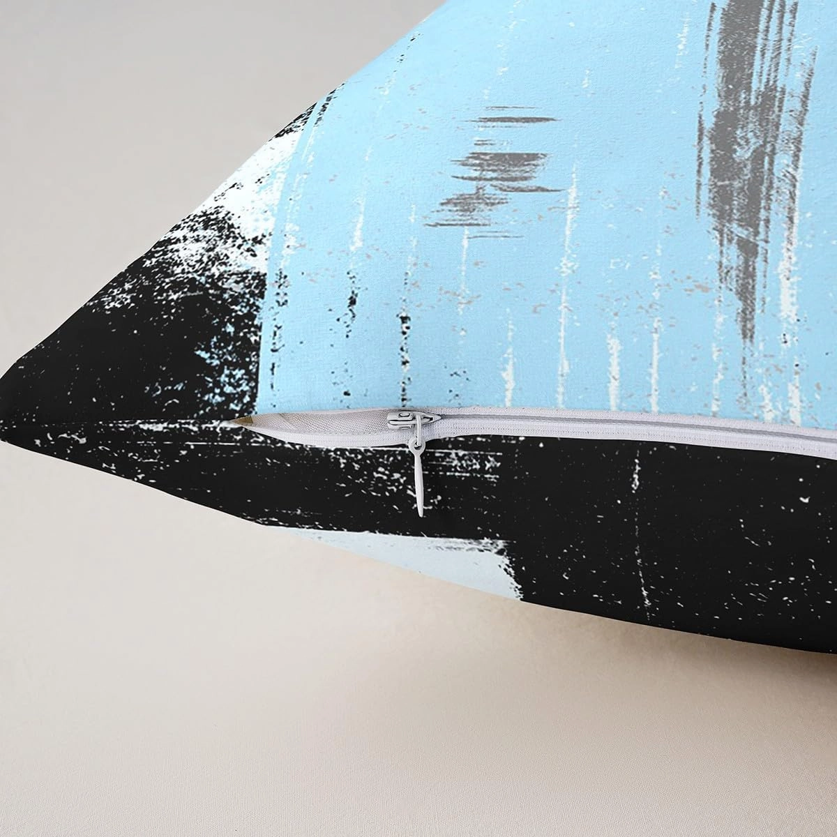 18 x 18-Inch Abstract Cushion Case Set of 2 Boys Girls Blue White Black Morden Throw Pillow Covers Ultra Soft Buffalo Check Decor Pillowcase Geometric Room Decor Soft Lightweight Microfiber Zipper