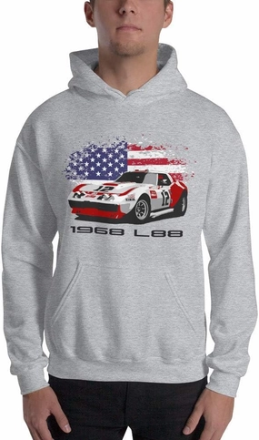 1968 Chevy 'vette L88 Owens Corning #12 Race Car Unisex Hoodie White