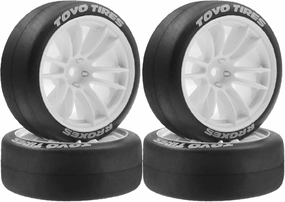 1/10 RC Drift Racing Tires and Wheels 12mm Hex OD 2.56'' Rally Tyres for 1:10 Scale Touring Street On Road Car Tamiya TT01 TT02 XV01 TA06 A959 PTG2 HPI KYOSHO HSP PTG2 Traxxas 4PCS (White)