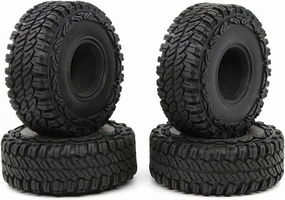 1/10 scale Tires accessories, 114 * 40 mm All Terrain Rubber Soft Tire, for 1/10 crawler Car, 1.9″wheels, Black, 4PCS