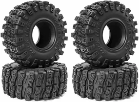 1/10 scale Tires accessories, 120 * 47 mm All Terrain Rubber Soft Tire, for 1/10 crawler Car, 1.9″wheels, Black, 4PCS