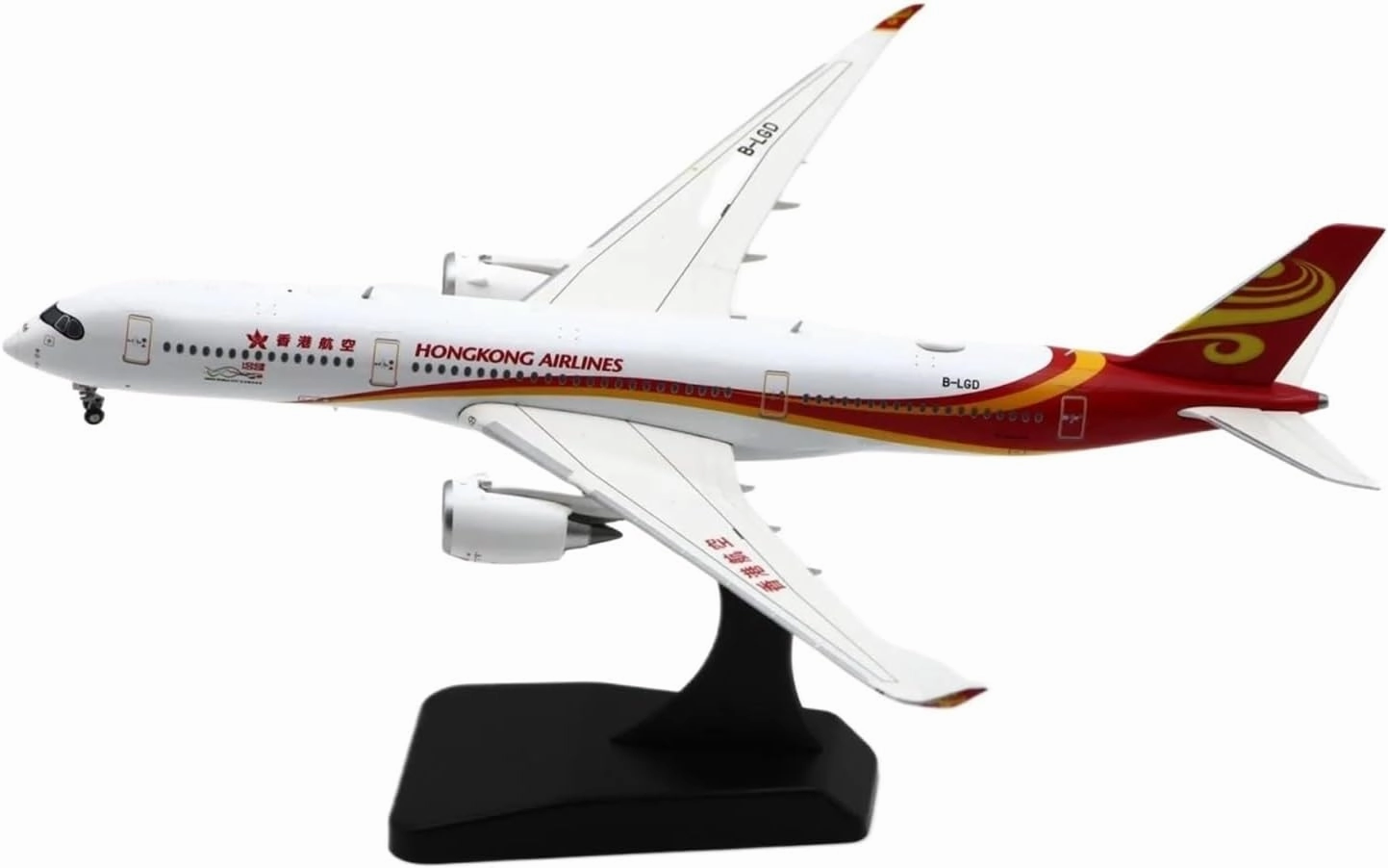 1 400 for Hong Kong Airlines Airbus A350-900 Airplane Model Simulation Static Collectible with Stand Miniatures Set