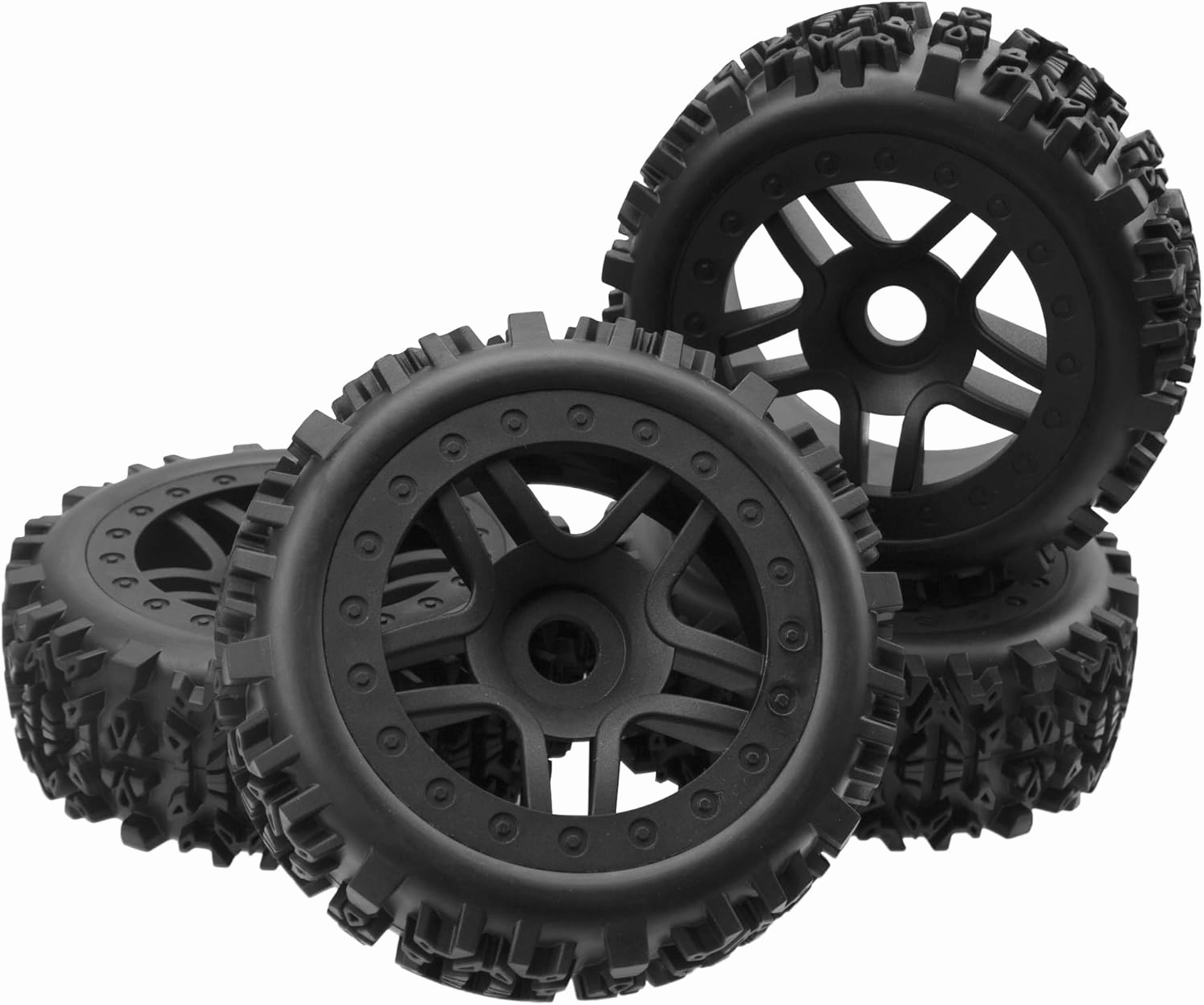 1/8 RC Buggy Tires 17mm Wheels w/Foam Inserts OD 4.76 Inch Compatible with Arrma Typhon 3S 6S Losi 8IGHT HPI Vorza Flux Redcat Racing Kyosho RC 1/8 Scale RC Buggy Car