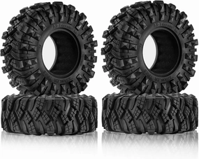 1.9 Crawler Tires RC Soft Rubber Mud Slingers Tyres For 1/10 Scale RC Rock Crawler Car Traxxas TRX4 Axial SCX10 II RC4WD D90 D110 TF2 Tamiya CC01 Gen8 1.9 inch Beadlock Wheels Rims 4PCS