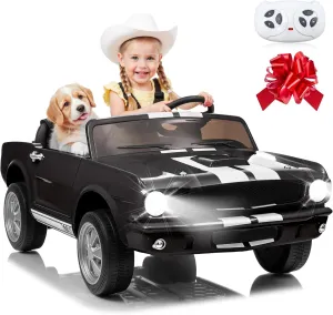 2 Seater Ride On Car for Kids, 24V Licensed Ford Shelby Cobra Kids Electric Vehicle Ride On Toy Racing Car w/Remote Control, 3 Speed, 4-Wheeler Suspension, Soft Start, Bluetooth, LED Lights