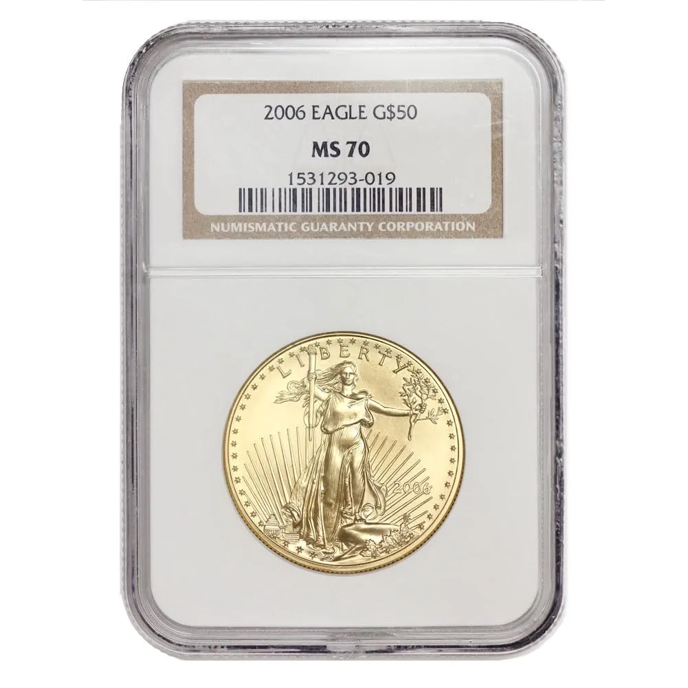 2006 1 oz American Gold Eagle MS-70 $50 MS70 NGC