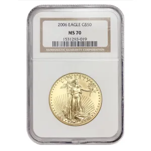 2006 1 oz American Gold Eagle MS-70 $50 MS70 NGC