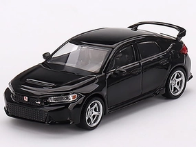 2023 Civic Type R Crystal Black Pearl with GT Wheels Limited Edition to 3240 Pieces Worldwide 1/64 Diecast Model Car by True Scale Miniatures MGT00585