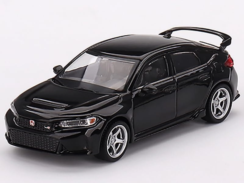 2023 Civic Type R Crystal Black Pearl with GT Wheels Limited Edition to 3240 Pieces Worldwide 1/64 Diecast Model Car by True Scale Miniatures MGT00585