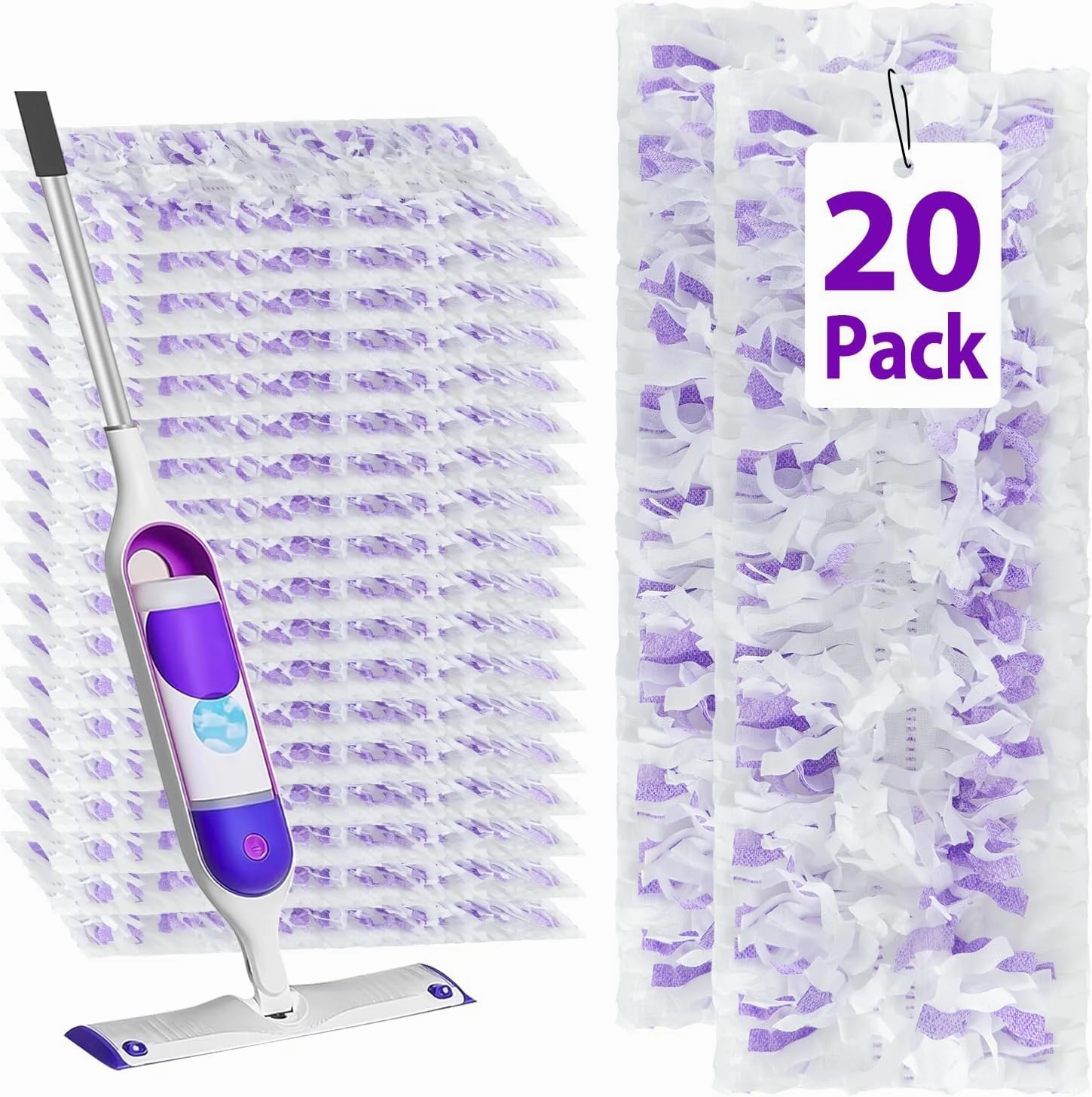 20 Count ‌Disposable Heavy-Duty Power Mop Pads Refills for Swiffer Power Mop,Replacement Floor Cleaning Refills, Non-Washable & Unscented, Compatible with Swiffer PowerMop (Quick-Absorb, No Residue)