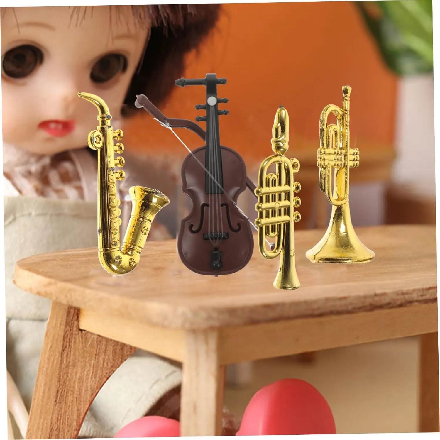 20pcs Miniature Dollhouse Instruments Tiny Musical Toys for Scale Decor Includes Violin Saxophone Trumpet and More for Creative Play and Room Decoration