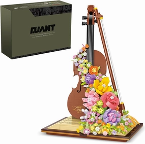 21228 Micro Bricks Flowers Violin Building Blocks Set, 950 Pieces MOC Idea DIY Miniature Craft Kit for Home Decor, Clamping Blocks STEM Gift for Boys Girls Teens and Adults