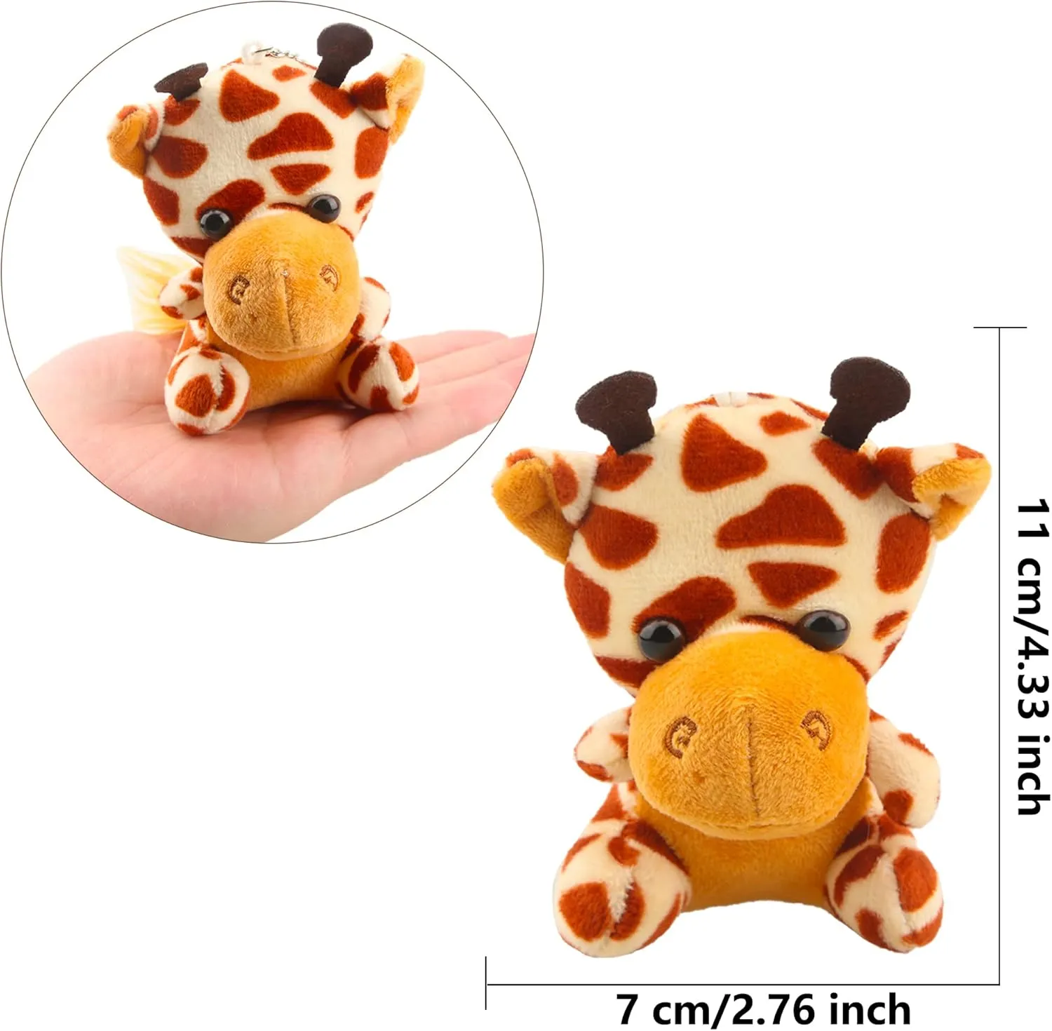 24 Pieces Mini Safari Stuffed Animals Toys Small Jungle Plush Animal Toy Set for Safari Jungle Zoo Themed Parties Baby Shower Birthday Children's Day Gift
