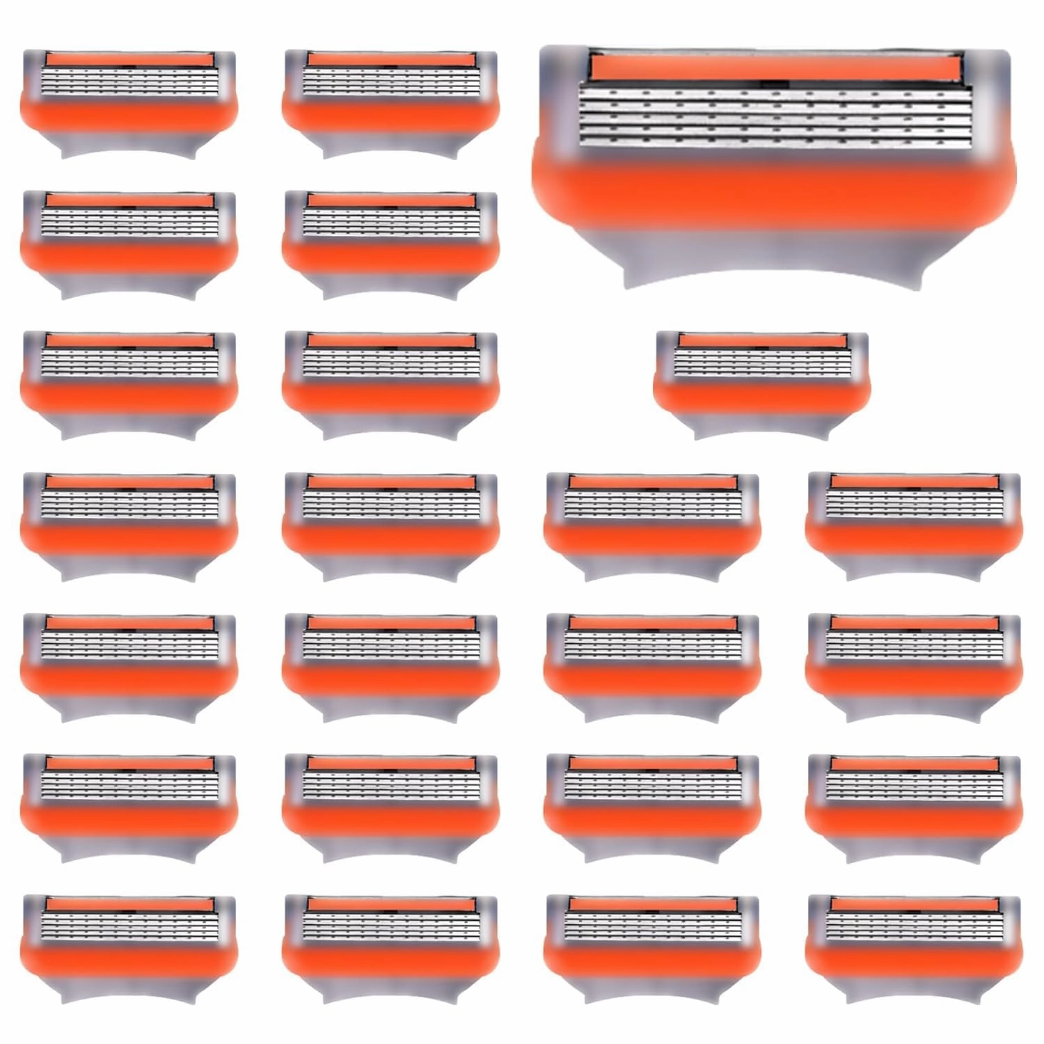24Pcs Premium Razor Blades for Men - 5-Layer Stainless Steel Refills Compatible with Fusion 5 Style Razors, Smooth Shaving Replacement Cartridges Value Pack