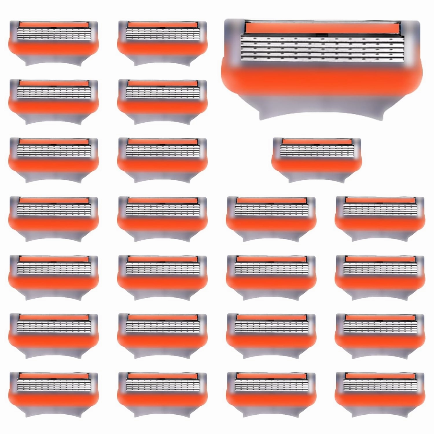 24Pcs Premium Razor Blades for Men - 5-Layer Stainless Steel Refills Compatible with Fusion 5 Style Razors, Smooth Shaving Replacement Cartridges Value Pack